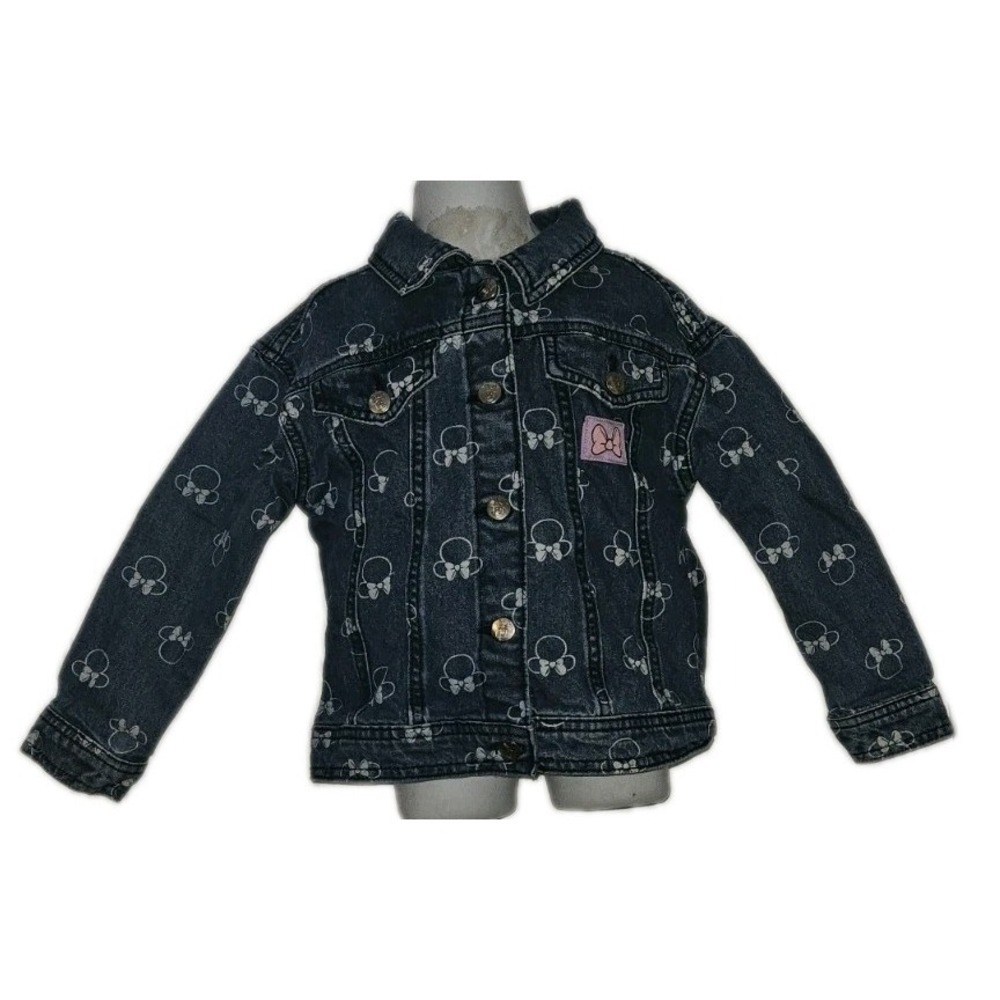 Disney Girls Size 4T Minnie‎ Mouse Blue Cotton Denim Jean Jacket